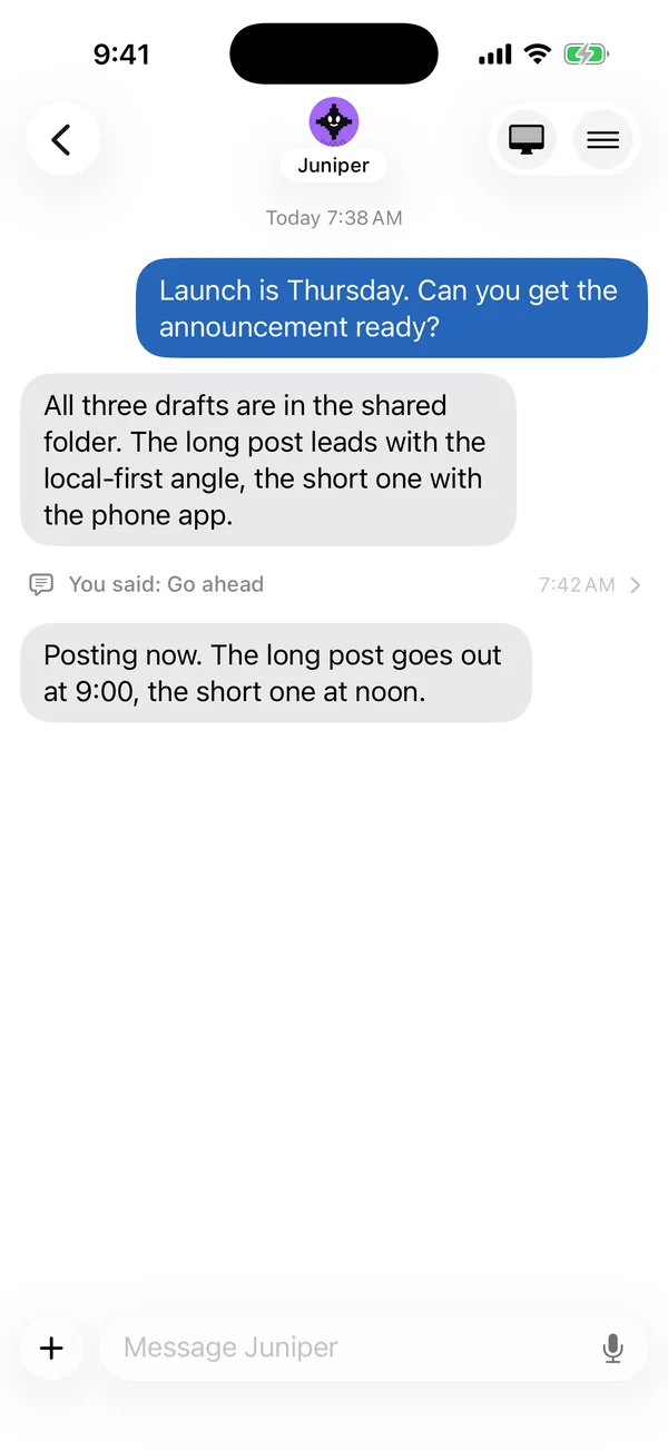 You said Go ahead, and Juniper schedules both posts.