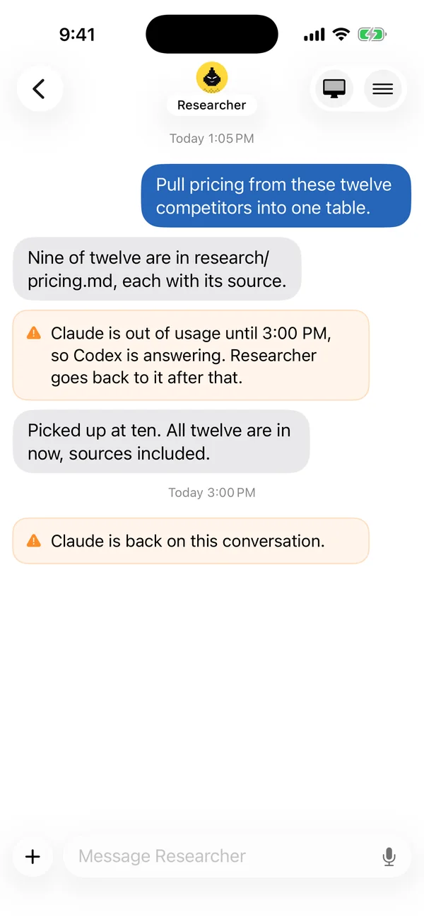 Bloks on iPhone: Claude Code is back on the conversation.